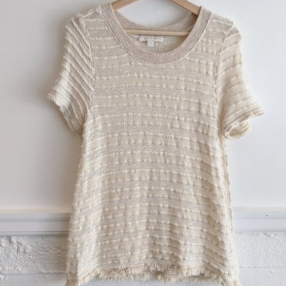 Anthropologie Adia eri + ali ivory, textured sweater size medium - Picture 2 of 7